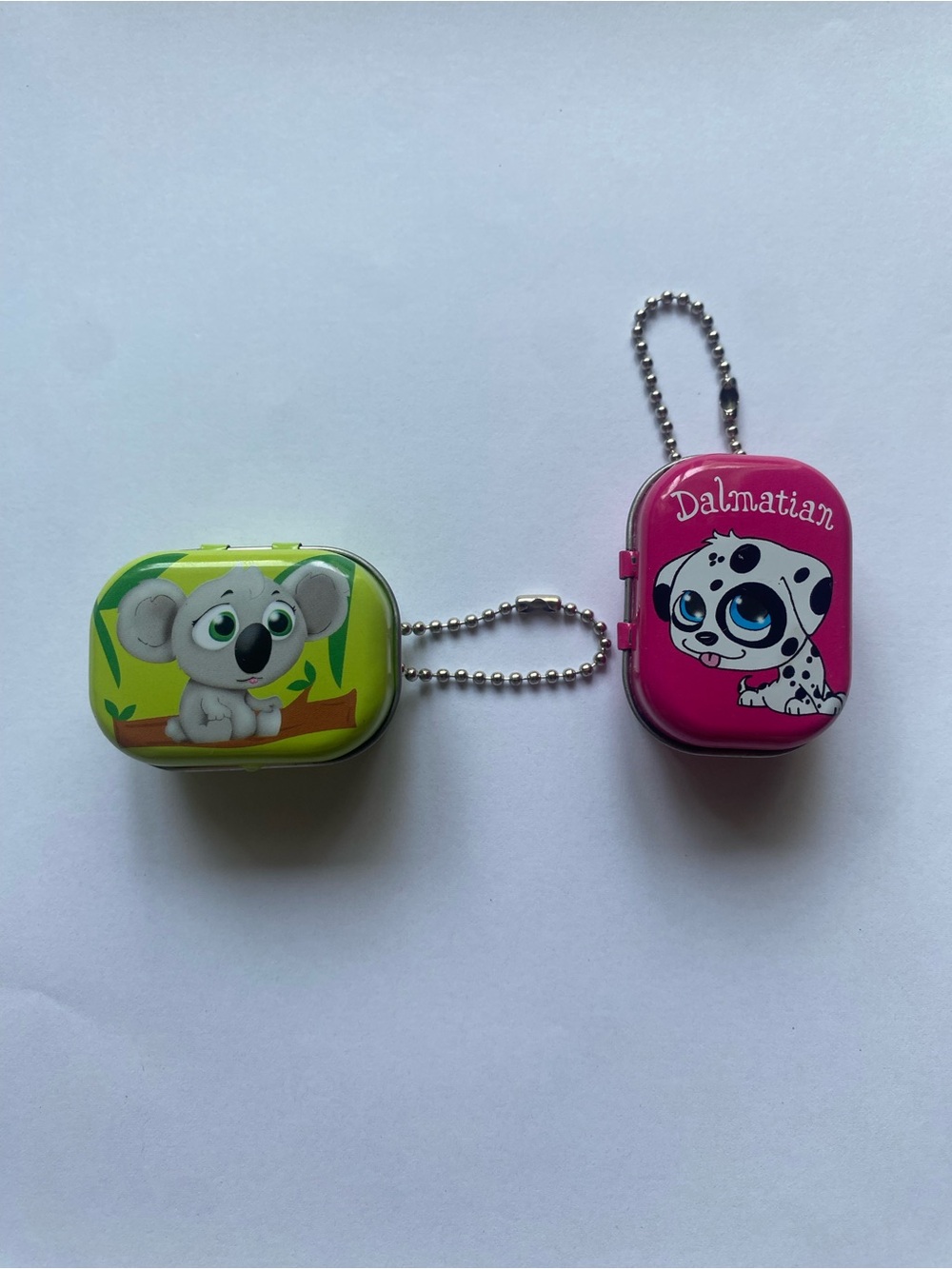 Vintage Y2K Puppy Palz Mini Tin Keychain Case Bundle Dalmatian & Koala